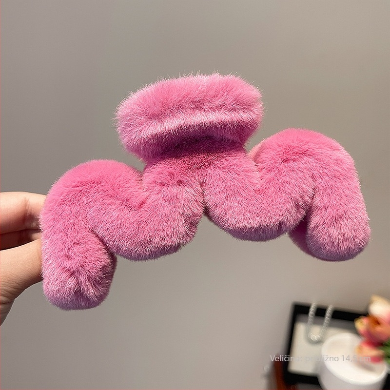 Pluš klip za kosu, stil gripper, ručna izrada (materijal: pliš; stil: gripper; klasifikacija: gripper clip; kategorija: dodatak za kosu)