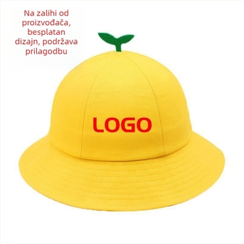 Dječja ribarska kapa s logom, zaštita od sunca, kratki rub, pamuk-poliester