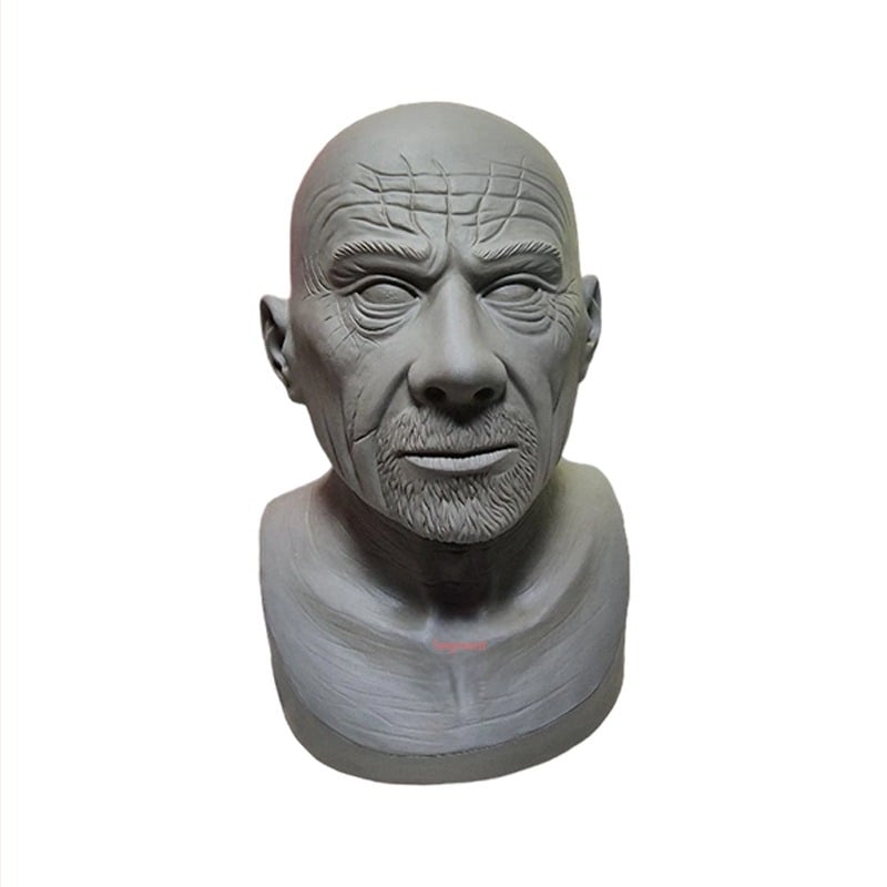 Latex maska za cijelo lice – holohlavi stariji muškarac, za DIY Halloween cosplay