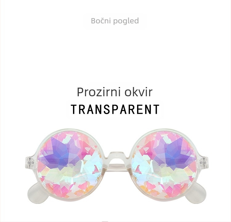 Kaleidoskop sunčane naočale s mozaikom od stakla – unisex za noćne nastupe