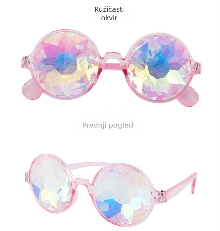 Kaleidoskop sunčane naočale s mozaikom od stakla – unisex za noćne nastupe