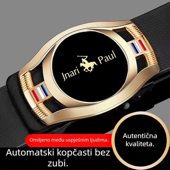 Muški kaiš od PU kože s automatskim kopčanjem; svestran stil; širina 2-4 cm; kopča od legure; završna obarada: elektroplatiranje i ručna izrada