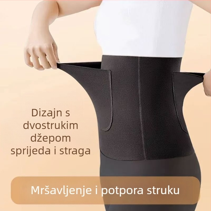 Derong velur pojas za jesen-zimu, unisex, s dvostrukim džepom, grije trbuh i donji dio leđa