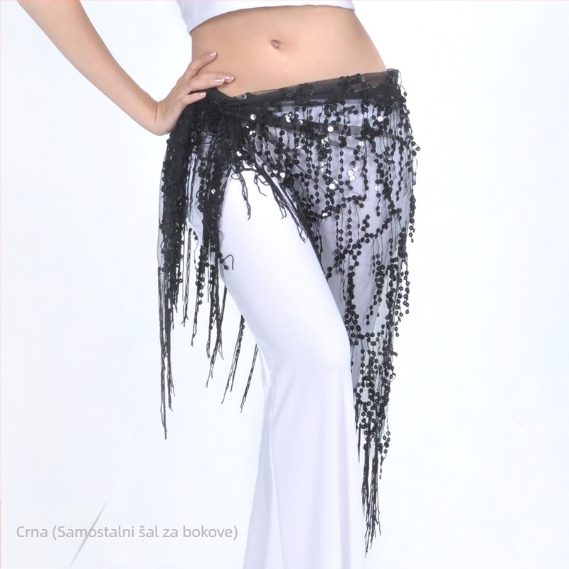 Odjeća Belly dance s resama i šljokicama, mrežasti najlon 100%, podstava: najlon 100%, unisex odrasli