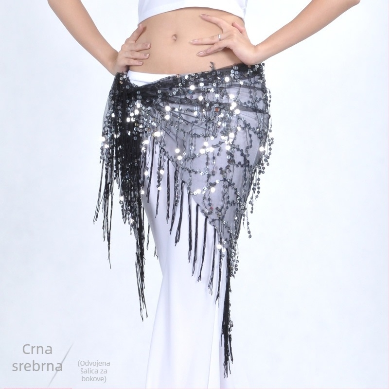 Odjeća Belly dance s resama i šljokicama, mrežasti najlon 100%, podstava: najlon 100%, unisex odrasli