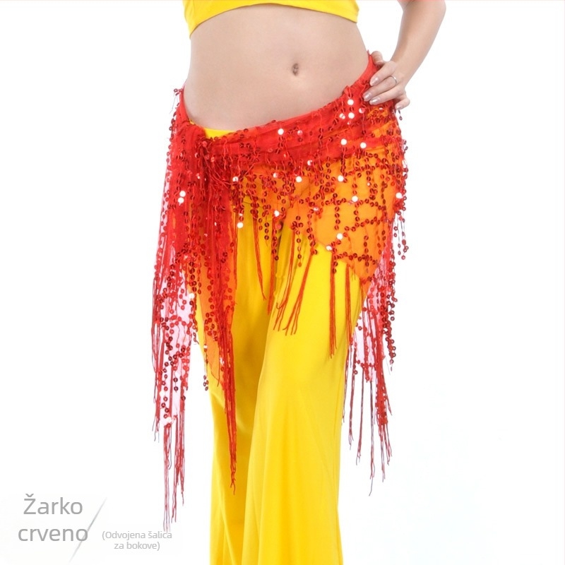 Odjeća Belly dance s resama i šljokicama, mrežasti najlon 100%, podstava: najlon 100%, unisex odrasli