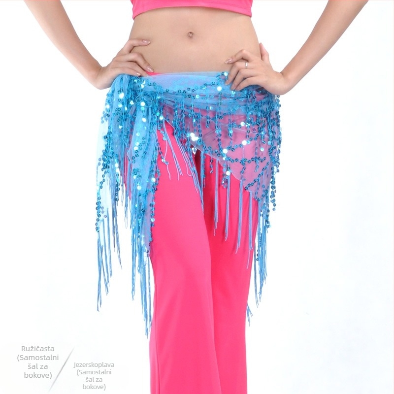 Odjeća Belly dance s resama i šljokicama, mrežasti najlon 100%, podstava: najlon 100%, unisex odrasli