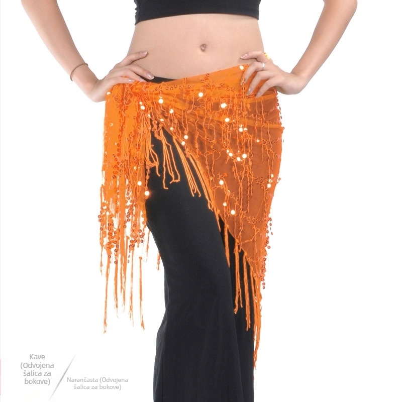 Odjeća Belly dance s resama i šljokicama, mrežasti najlon 100%, podstava: najlon 100%, unisex odrasli