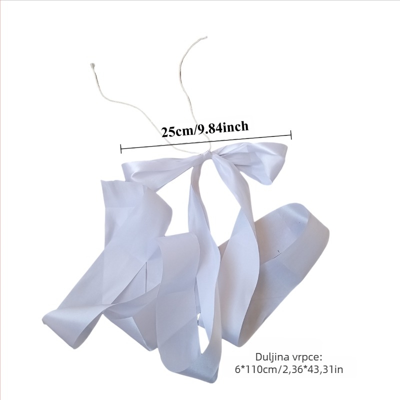 Dekoracija za stolicu s mašnom od tkanine (Materijal: Tkanina; Namjena: Vjenčanje; Kategorija: Ostali vjenčani dodaci)