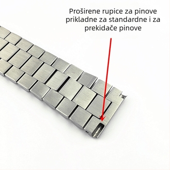 Nerđajući čelični remen za sat s zakrivljenom kopčom, Huanjie strap, sveprihvatljiv stil, lagani luksuz