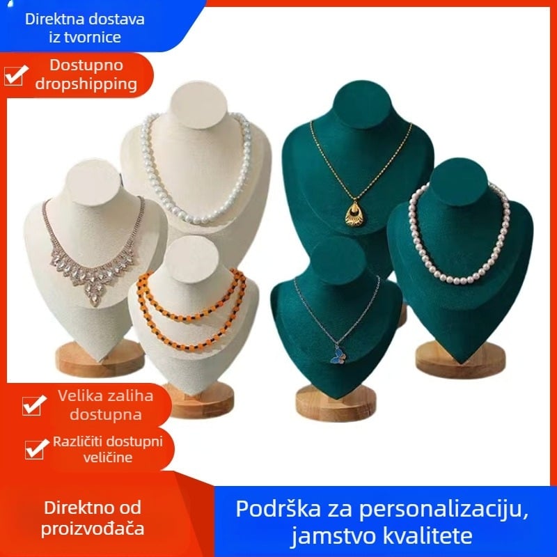 Stalak za izlaganje ogrlica - monolitni model, masivno drvo, uspravni prikaz, marka Year of Prayer