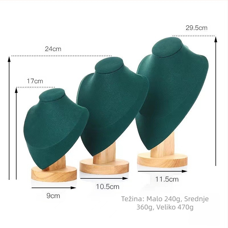 Stalak za izlaganje ogrlica - monolitni model, masivno drvo, uspravni prikaz, marka Year of Prayer