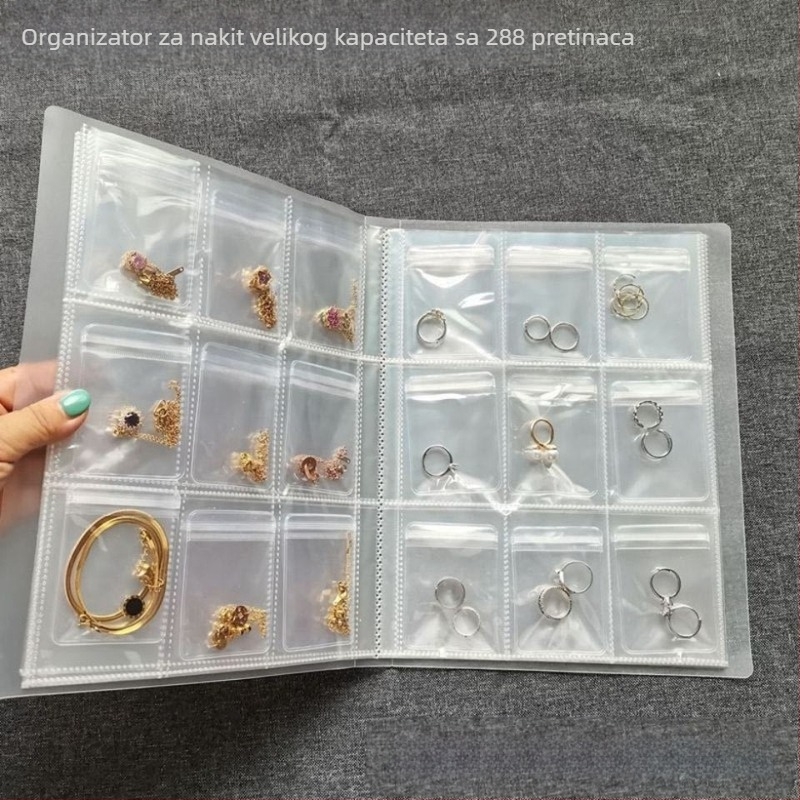 Stalak za izlaganje nakita velike kapacitete i organizator za pohranu; vrećice za zaštitu od oksidacije za naušnice i ukosnice