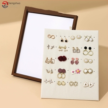 Držač za nakit za prstenje i naušnice – drvo, kvadratni dizajn, jednoslojni, spojna konstrukcija