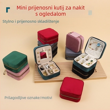 Prenosna kutija za nakit od baršuna za naušnice i prstenje, kutija za nakit od flanelne tkanine, Dongguan, Kina, kartonsko maloprodajno pakiranje