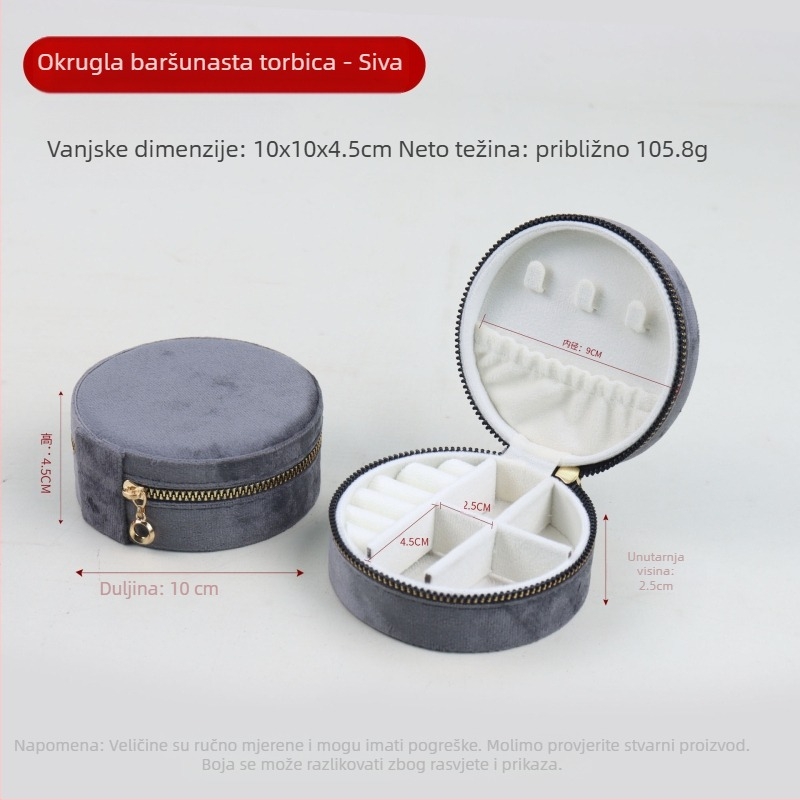 Prenosna kutija za nakit od baršuna za naušnice i prstenje, kutija za nakit od flanelne tkanine, Dongguan, Kina, kartonsko maloprodajno pakiranje