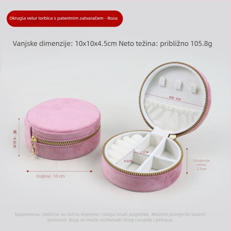 Prenosna kutija za nakit od baršuna za naušnice i prstenje, kutija za nakit od flanelne tkanine, Dongguan, Kina, kartonsko maloprodajno pakiranje