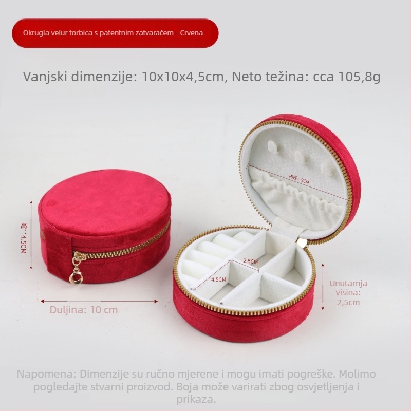 Prenosna kutija za nakit od baršuna za naušnice i prstenje, kutija za nakit od flanelne tkanine, Dongguan, Kina, kartonsko maloprodajno pakiranje