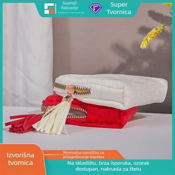 Torba za pohranu nakita s privjeskom i zatvaračem, velika kapaciteta, baršunasti dvostruki sloj