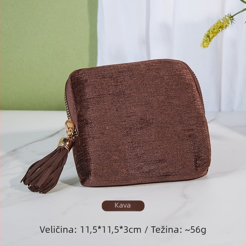 Torba za pohranu nakita s privjeskom i zatvaračem, velika kapaciteta, baršunasti dvostruki sloj