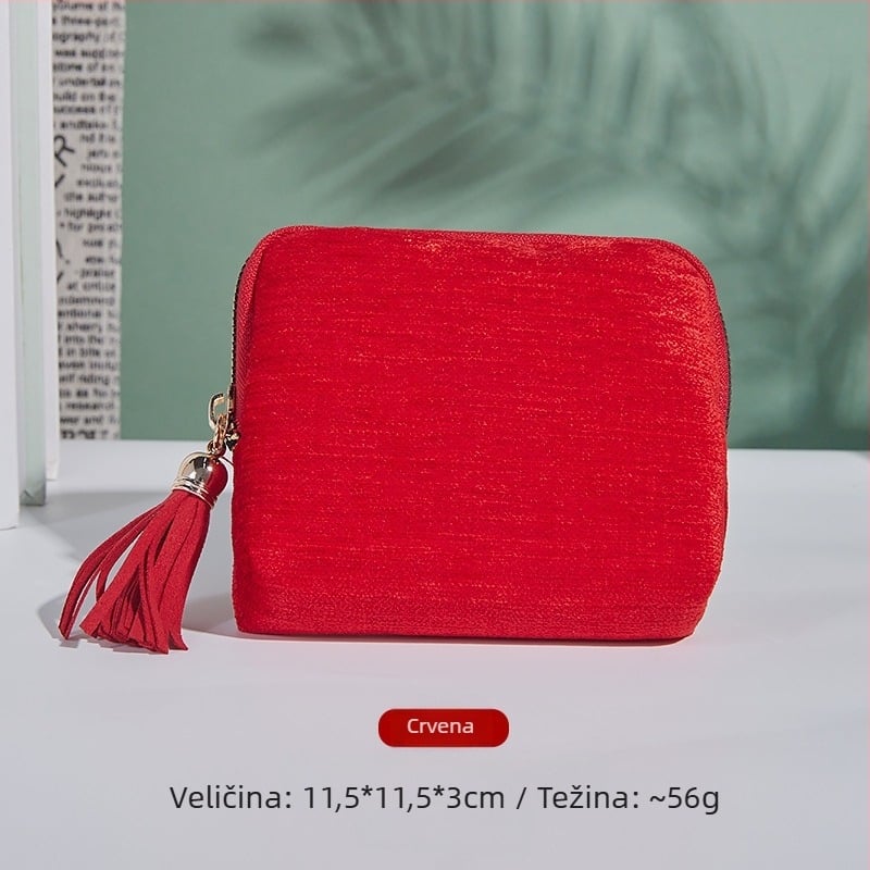 Torba za pohranu nakita s privjeskom i zatvaračem, velika kapaciteta, baršunasti dvostruki sloj