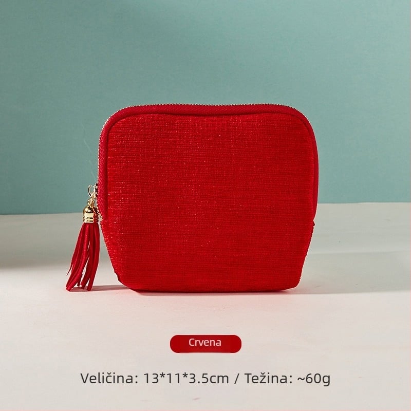 Torba za pohranu nakita s privjeskom i zatvaračem, velika kapaciteta, baršunasti dvostruki sloj