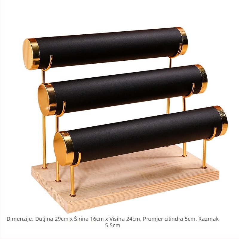 Drveni troetažni stalak za narukvice, korak dizajn, organizator nakita