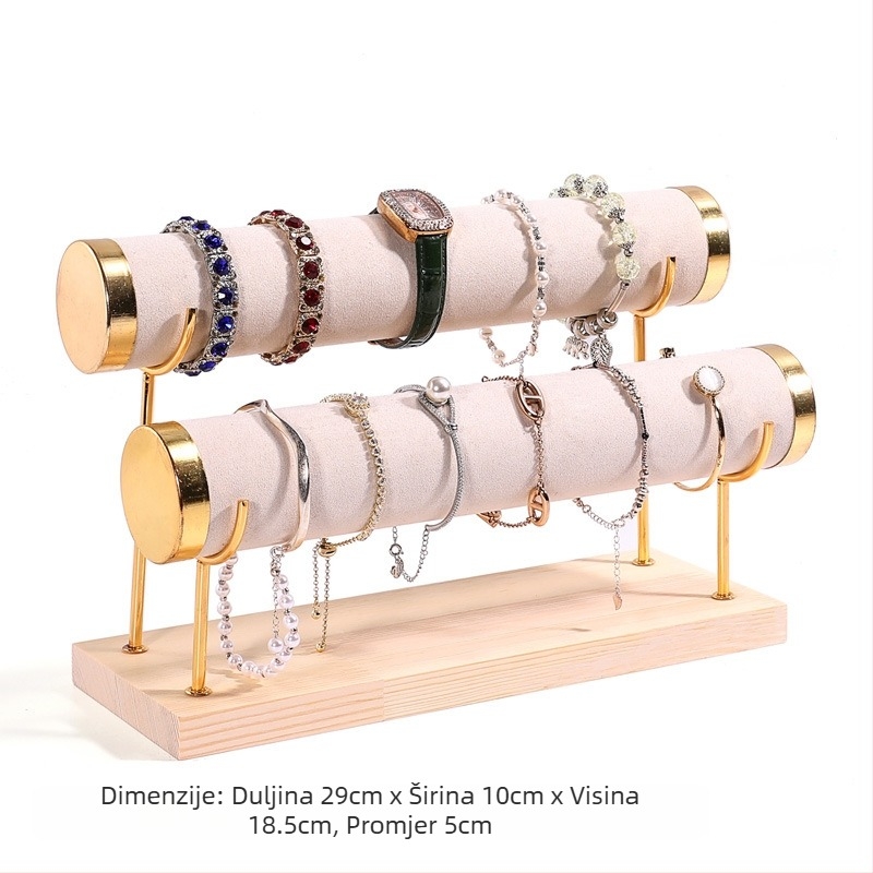 Drveni troetažni stalak za narukvice, korak dizajn, organizator nakita