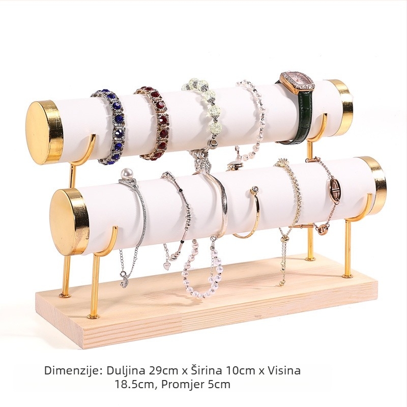 Drveni troetažni stalak za narukvice, korak dizajn, organizator nakita