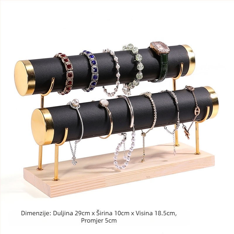 Drveni troetažni stalak za narukvice, korak dizajn, organizator nakita