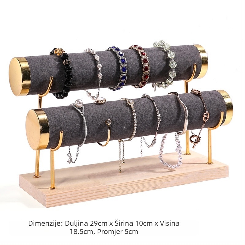 Drveni troetažni stalak za narukvice, korak dizajn, organizator nakita