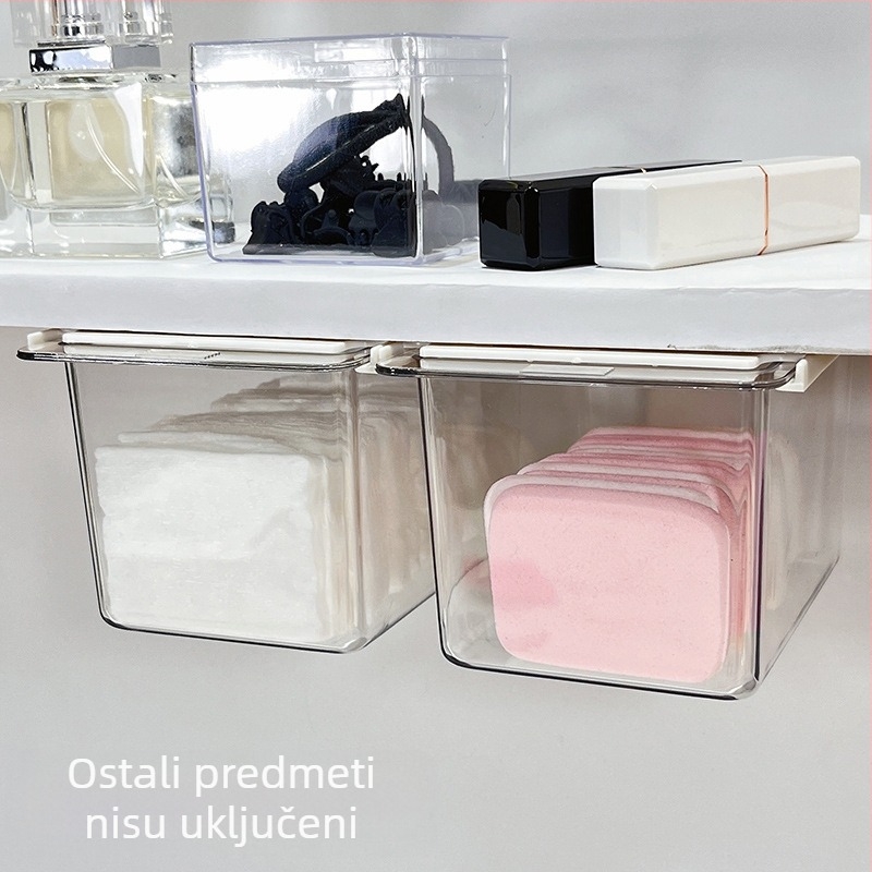 Ispod ogledala – ladica za skladištenje, kupaonski organizator, plastični materijal, zaštita od prašine
