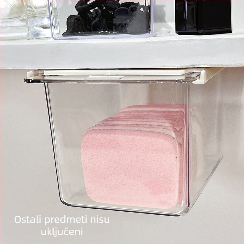 Ispod ogledala – ladica za skladištenje, kupaonski organizator, plastični materijal, zaštita od prašine