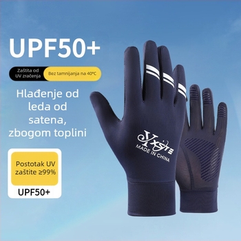 Muške rukavice za sunce – ljetne tanke, protuklizne, UV zaštita, brzo sušenje, prozračnost, osjetljivost na dodir; Ice Silk poliester sa Spandexom