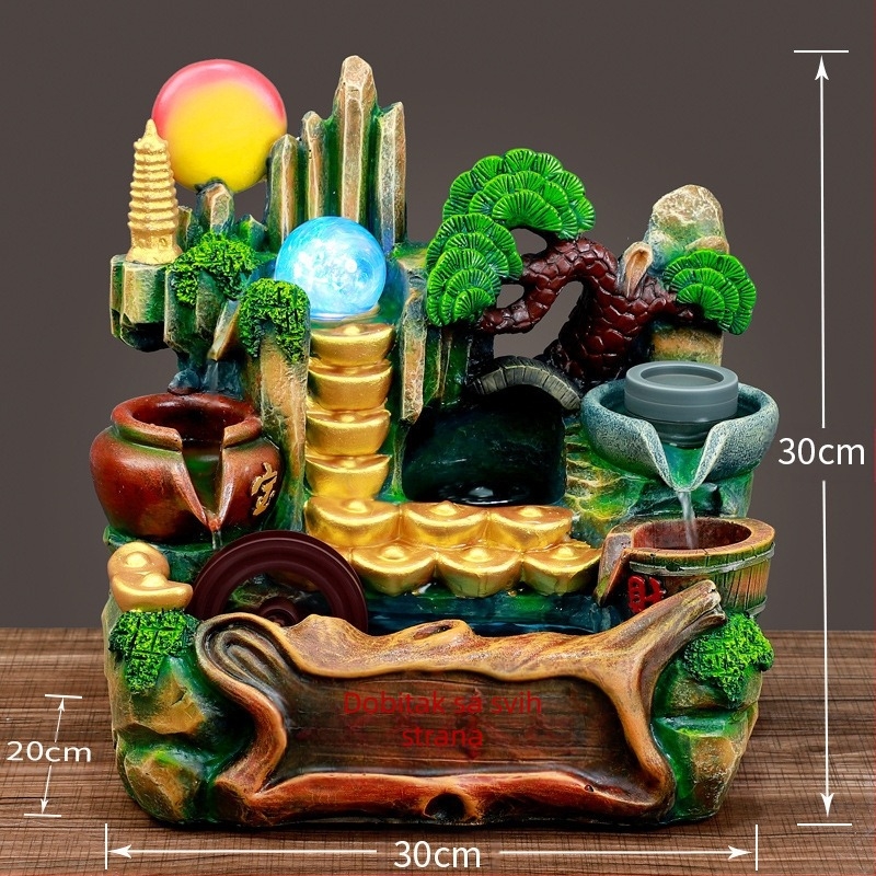 Stolni fontan za ovlaživanje s mini kamenim pejzažem (Materijal: sintetička smola; Stil: jednostavan i moderan; Poklon: reklamni dar)