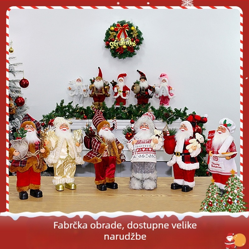 Stojeći Djed Božićnjak ukras, plastična figurica, brend Beautiful Livable Christmas