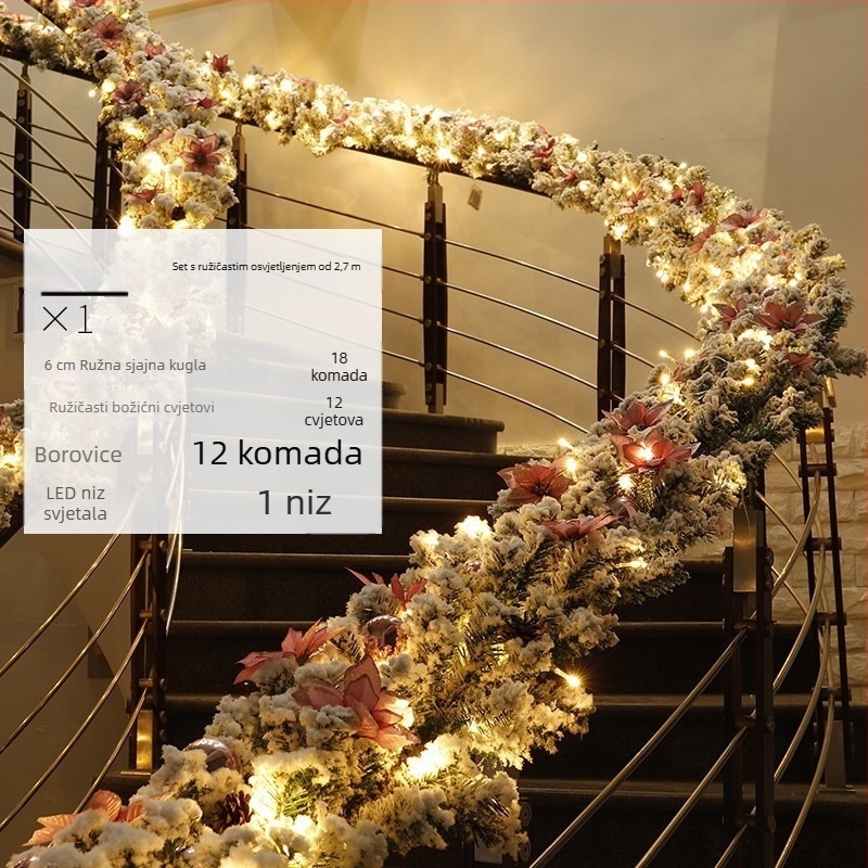PVC dekorativni set za ulazna vrata i ogradu stubišta – Huan Deer, moderni stil, Božić