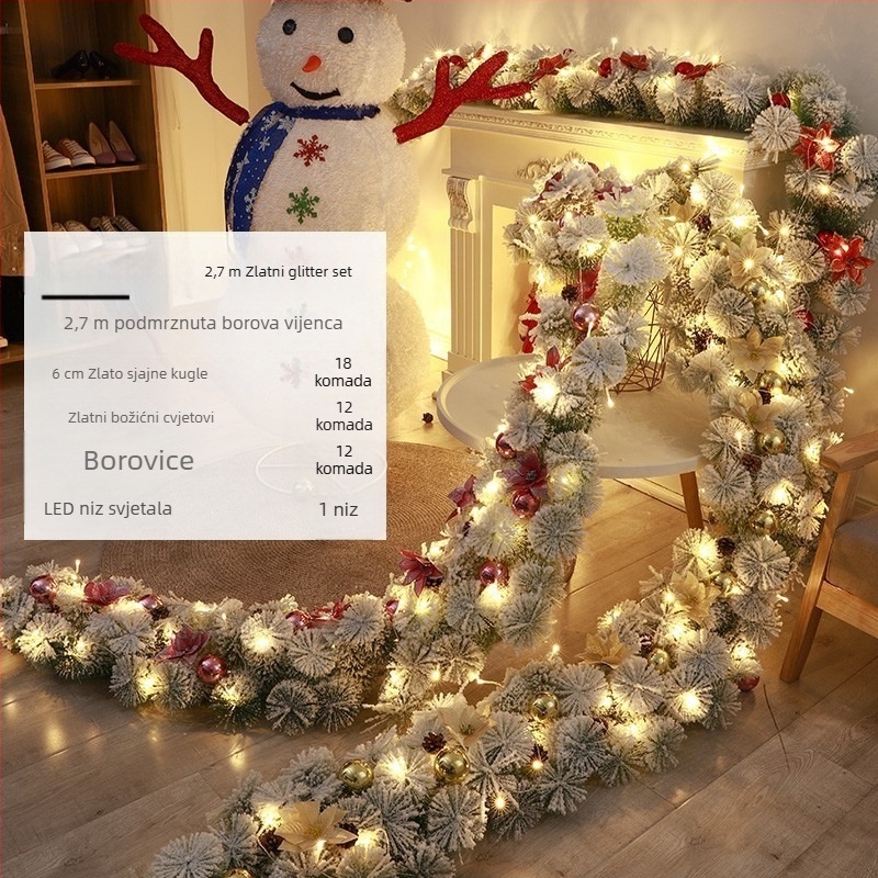 PVC dekorativni set za ulazna vrata i ogradu stubišta – Huan Deer, moderni stil, Božić