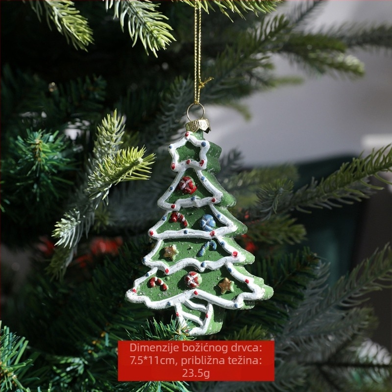 Plastični božićni kuglični privjesak, oslikan, jedinstvenog oblika, crtani stil; Marka Soft Blue Ruiting; Božić