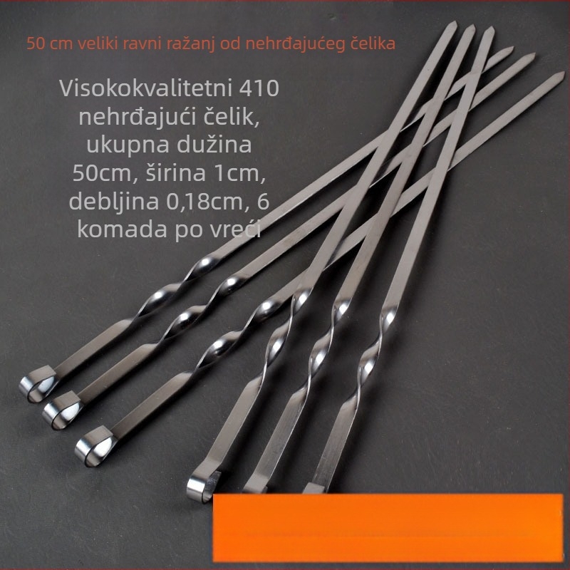 Beetle nehrđajući čelični štapići za roštilj, nepravilnog oblika, 50 komada