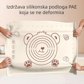 Silikonska podloga za tijesto s motivom medvjeda, debela, prehrambena kvaliteta za kuhinju