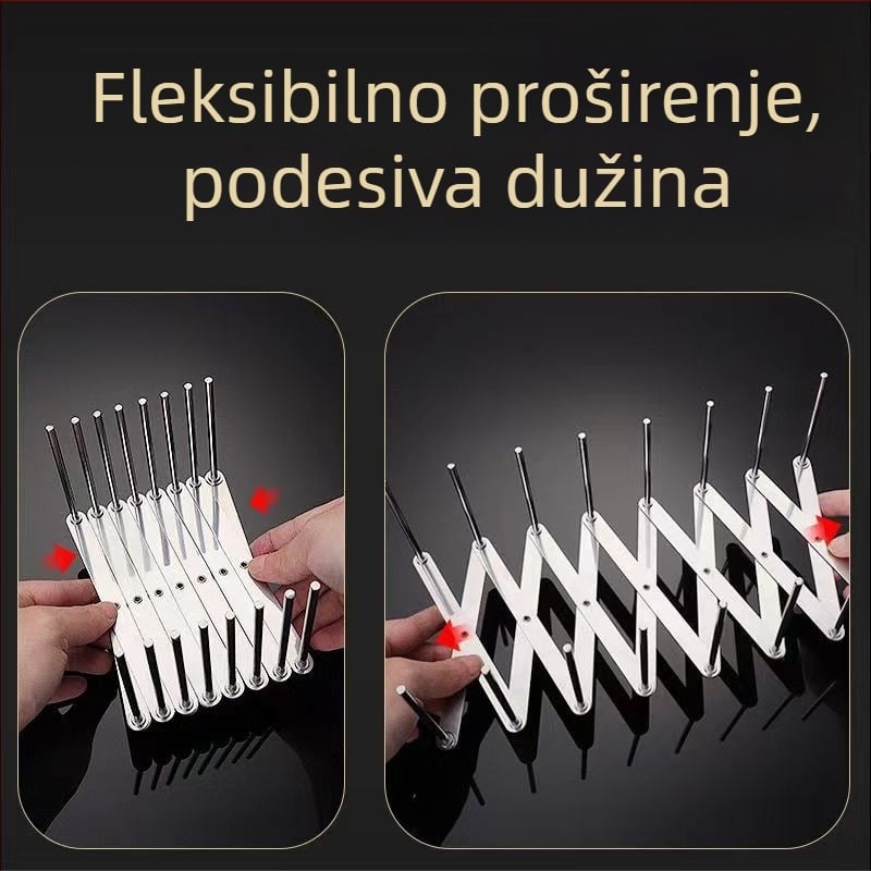 Stalak za suđe od nehrđajućeg čelika, teleskopski podesiv – sklopiv, višestruka namjena