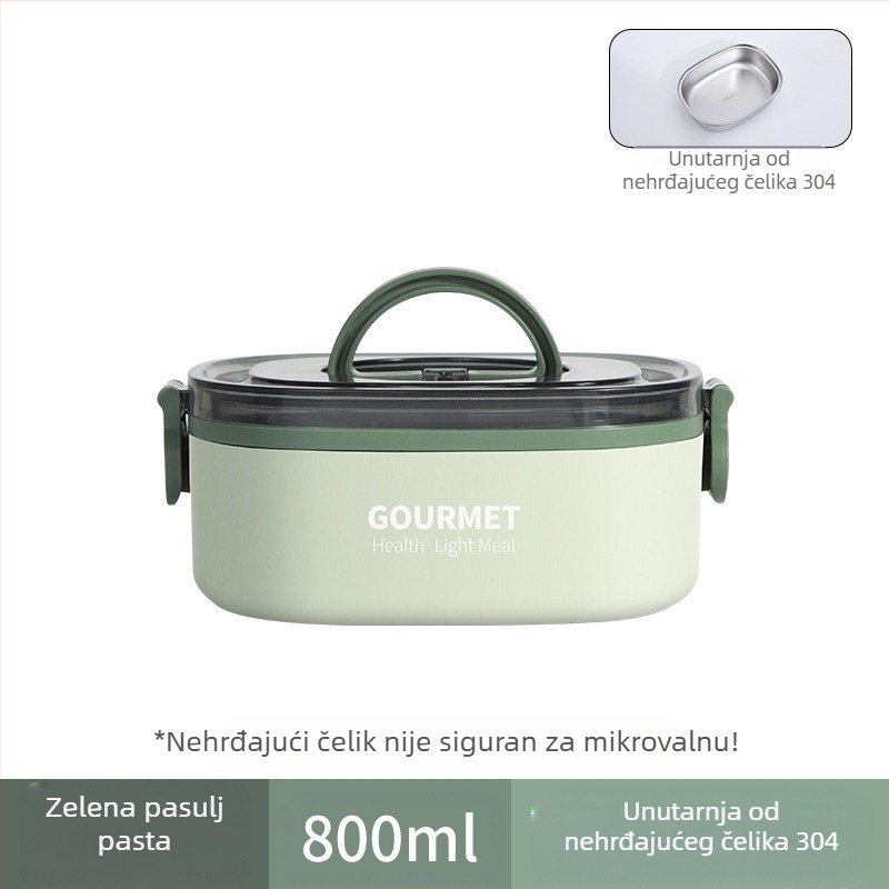 Plastična kutija za ručak, trostruko izolirana, četvrtastog oblika, kapacitet 0.8–2 L, nije pogodna za mikrovalnu pećnicu.