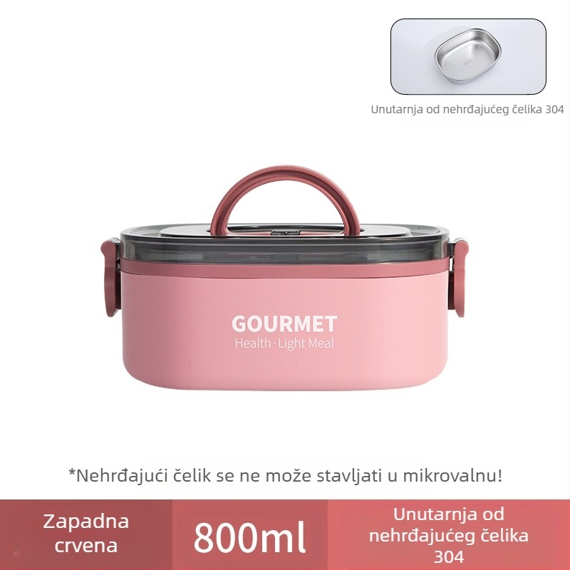 Plastična kutija za ručak, trostruko izolirana, četvrtastog oblika, kapacitet 0.8–2 L, nije pogodna za mikrovalnu pećnicu.