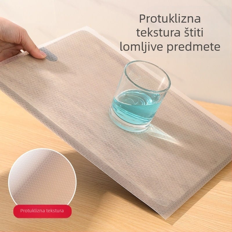 EVA podmetač za ormariće i ladice: otporan na plijesan i vlagu; otporan na ulje i vodu; antibakterijski, prašine otporan, protuklizni, bez ljepila; pogodna za kuhinju, garderobu i ormar za cipele.