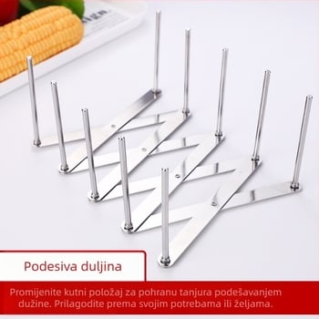 Stalak od nehrđajućeg čelika za posude i poklopce — sklopiv, višenamjenski, pomičan, bez montaže, za kuhinju i restoran