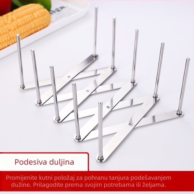 Stalak od nehrđajućeg čelika za posude i poklopce — sklopiv, višenamjenski, pomičan, bez montaže, za kuhinju i restoran