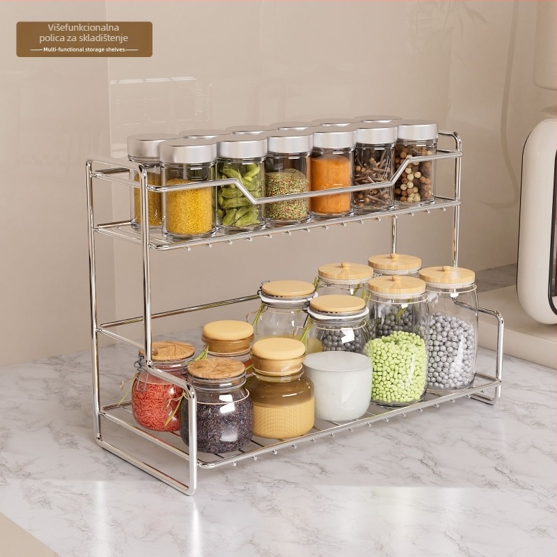 Višenamjenski organizator od nehrđajućeg čelika, bez bušenja, stolni organizator, moderan minimalistički dizajn