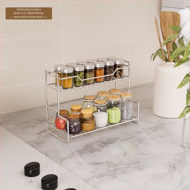 Višenamjenski organizator od nehrđajućeg čelika, bez bušenja, stolni organizator, moderan minimalistički dizajn