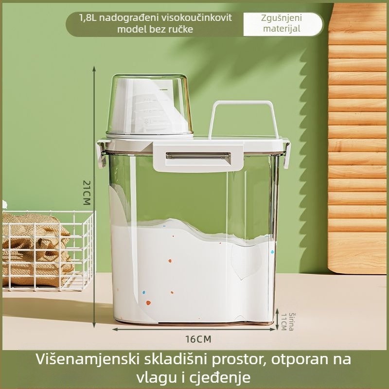 Spremnik za deterdžent za rublje – velika kapaciteta, metal, jednostavan modern dizajn, za putovanja